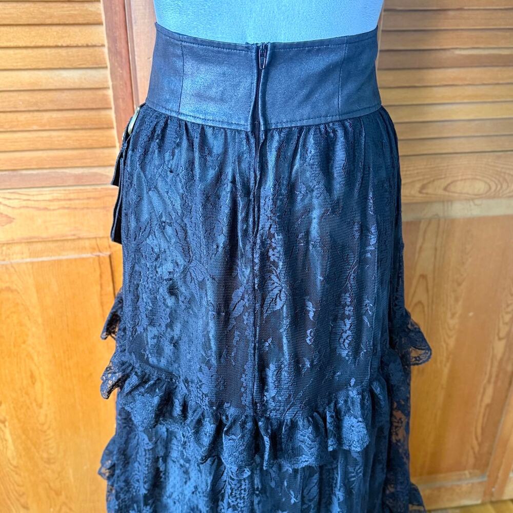 Vintage Lip Service Winchester Emporium Black Lace High Waist Skirt XS - Picture 8 of 12